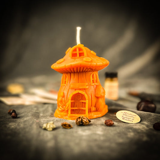 Cleansing Candle Spell Kit - Mushroom Fairy Hut – Orange (New Ventures) Candle Spell Kit