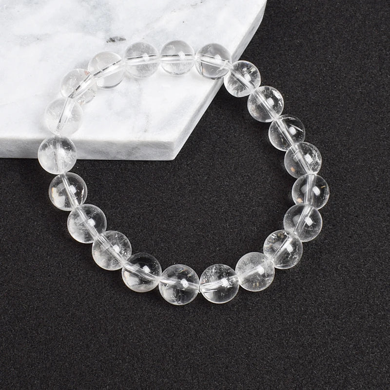 Clarity & Vibrancy Clear Quartz Bracelet – Beaded Bracelet