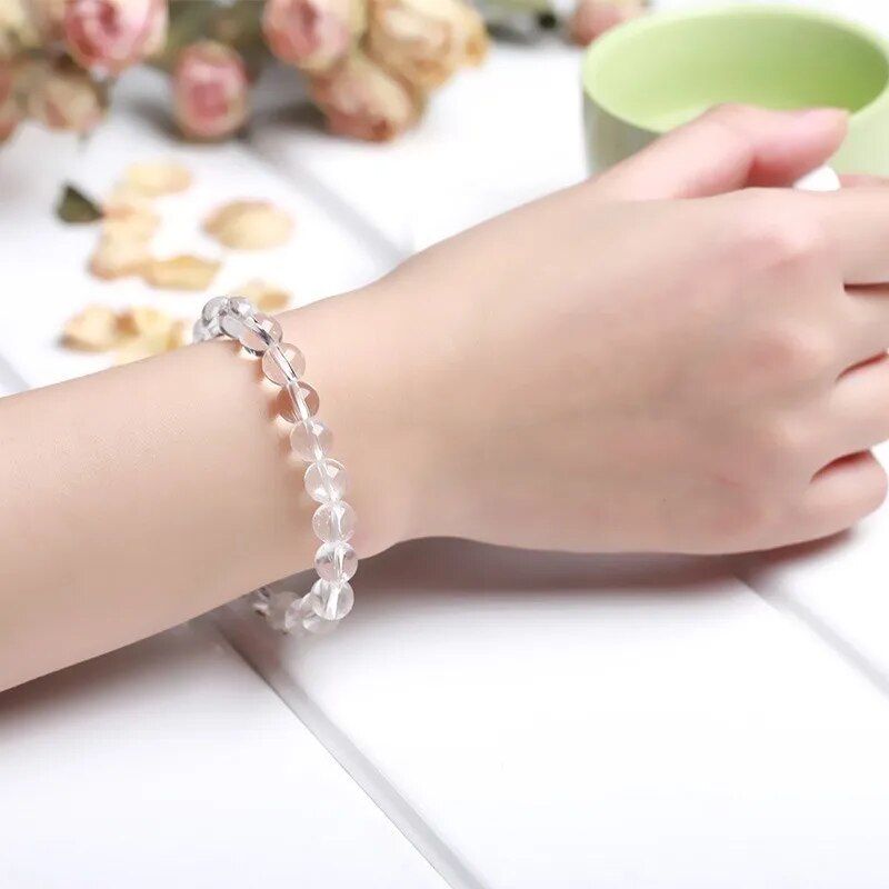 Clarity & Vibrancy Clear Quartz Bracelet – Beaded Bracelet
