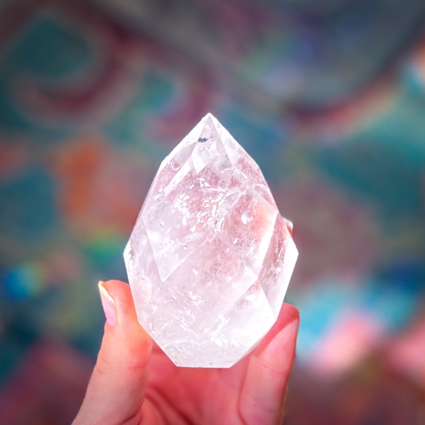 Clear Quartz Faceted Flames – 250-299 grams