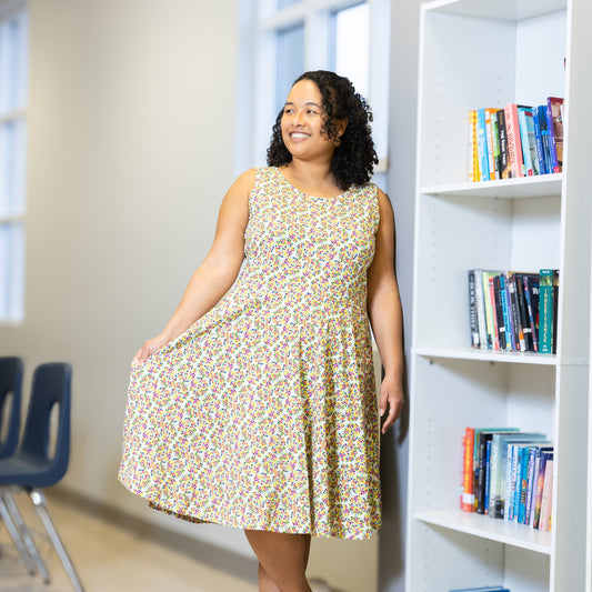 Coded Pi Sleeveless Twirl Dress