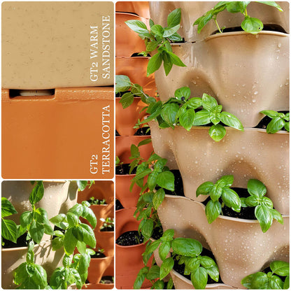 Garden Tower 2™ Vertical Garden Planter – 50 Plant Composting Tower for Organic Gardening | Balcony & Patio Planter – Warm Sandstone