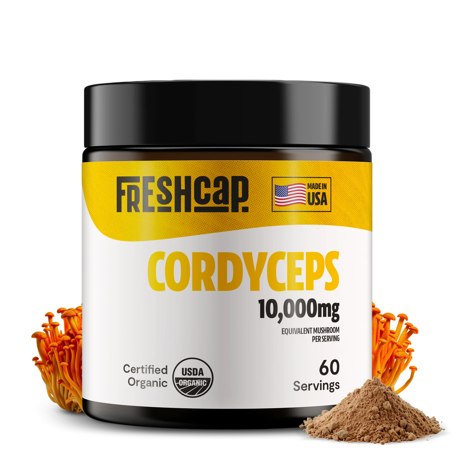 Cordyceps Mushroom Extract Powder – 10,000mg for Energy & Performance