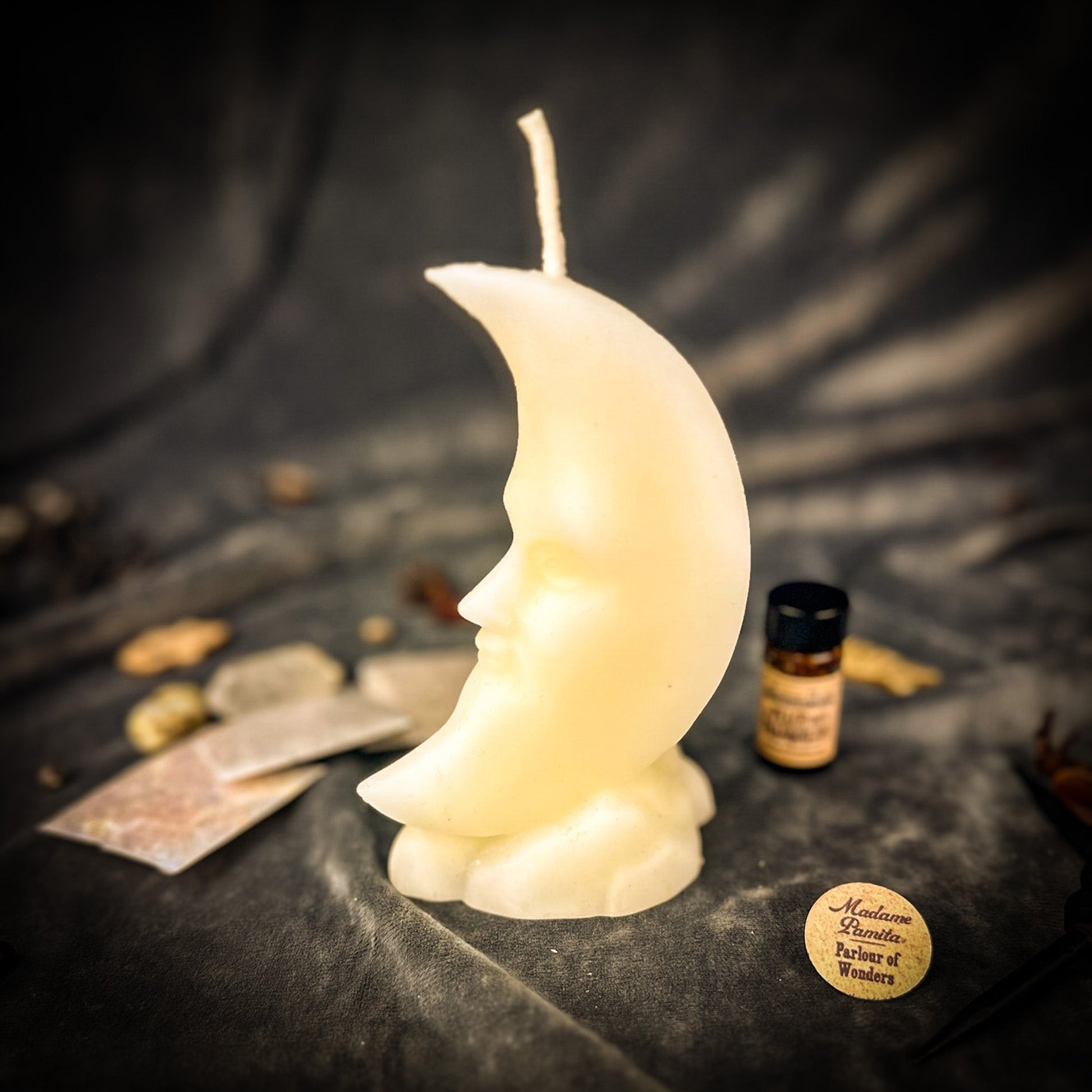 Moon Candle Spell Kit - Lunar Manifestation Beeswax – White (Blessing) Candle Spell Kit
