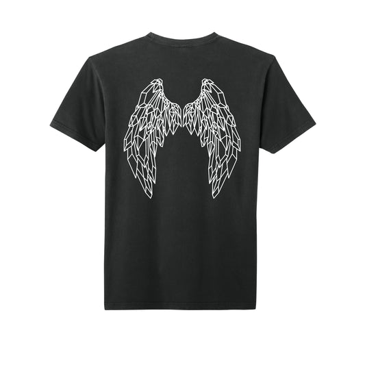 Wings Of Light - Soft Wash Unisex Tshirt- Infused with Amethyst – Washed black T-Shirt