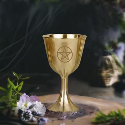 Goddess & Triple Moon Gold Chalices