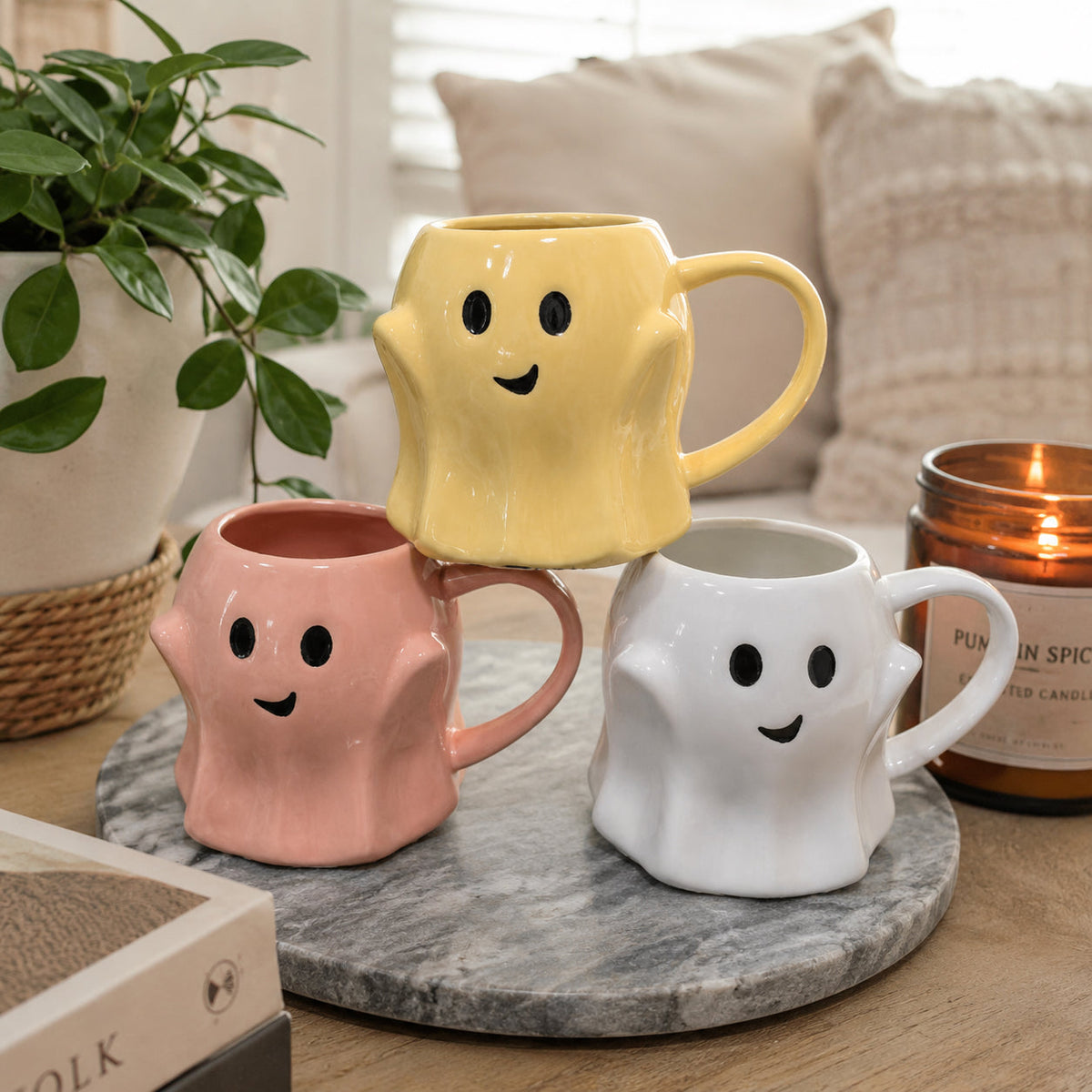 Ghost Coffee Mug, 14.8 oz | Cute Halloween Cup