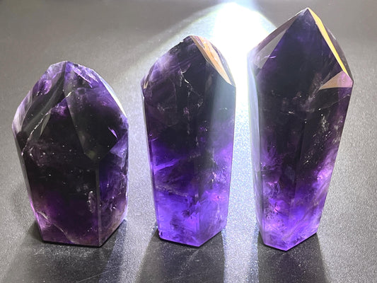 Large Extra Quality Dark Amethyst Crystal Faceted Scepter Point Standing Tower Staff Wand – Home & Living > Home Decor > Home Accents > Rocks & Geodes