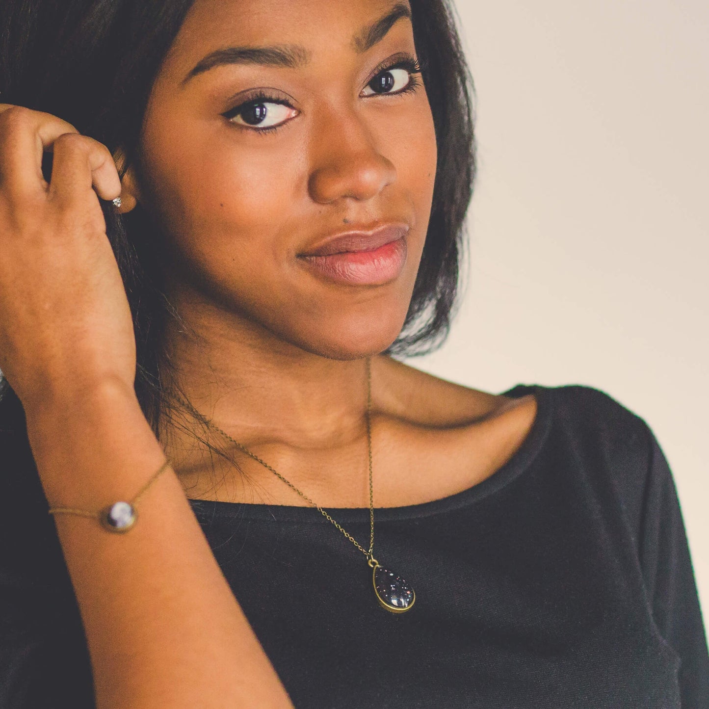 Deep Field Drops in Cosmic Ocean Teardrop Necklace – Necklace