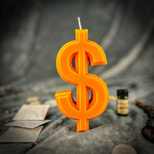 Money Candle Spell Kit - Wealth Manifestation Beeswax – Orange (New Items) Candle Spell Kit