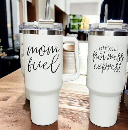 Mom fuel – Travel Mug, Coffee Cup, Drinkware