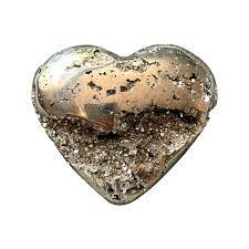 Pyrite Heart Crystal Carving – 2.5" Fool's Gold – Rocks & Fossils