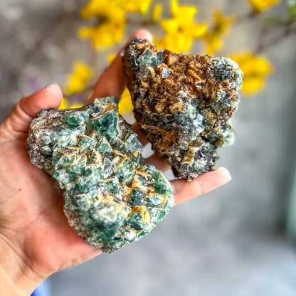 Druzy Dreams Pocket Fluorite Clusters (Color Change) Diana Maria Mine, Fluorescent Fluorite –