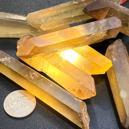 Citrine Crystal Points Extra Large (Untreated) Natural (2-4 Inches) Single or Double Terminated – Home & Living > Spirituality & Religion > Prayer Beads & Charms > Metaphysical Crystals