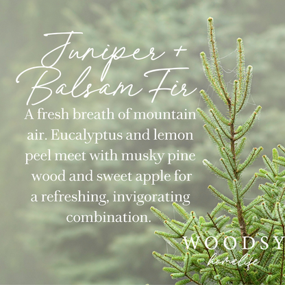 Juniper & Balsam Fir-Solid Brass 14oz Pure Soy Candle