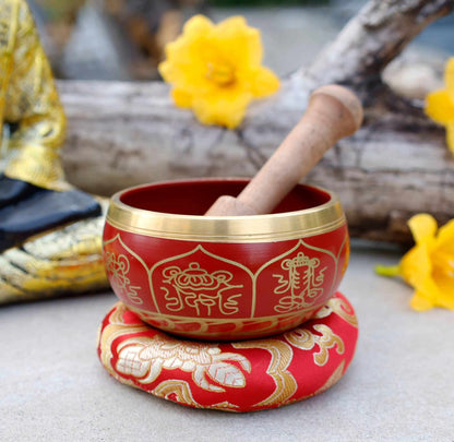 8 Lucky Symbols Tibetan Singing Bowl