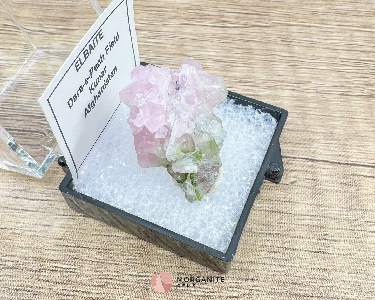 Elbaite Tourmaline – Natural Crystal Specimen in Clear Display Case 2.19g (27×21×11 mm) – Dara‑e‑Pech, Kunar, Afghanistan
