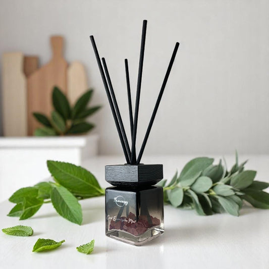 Cool Eucalyptus Mint Crystal-Enhanced Reed Oil Diffuser, 100ml