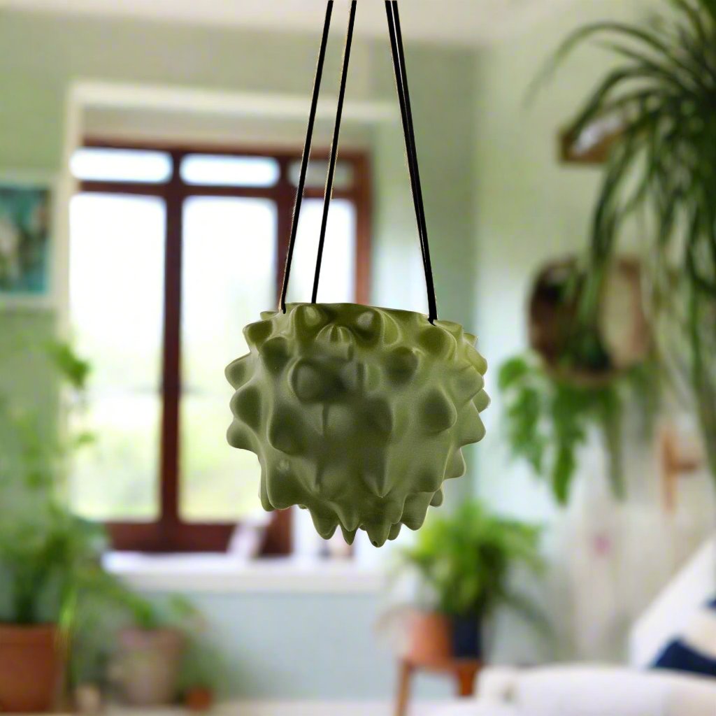 The Creature Orb Hanging Planter Pot With Drainage – Green Pots & Planters