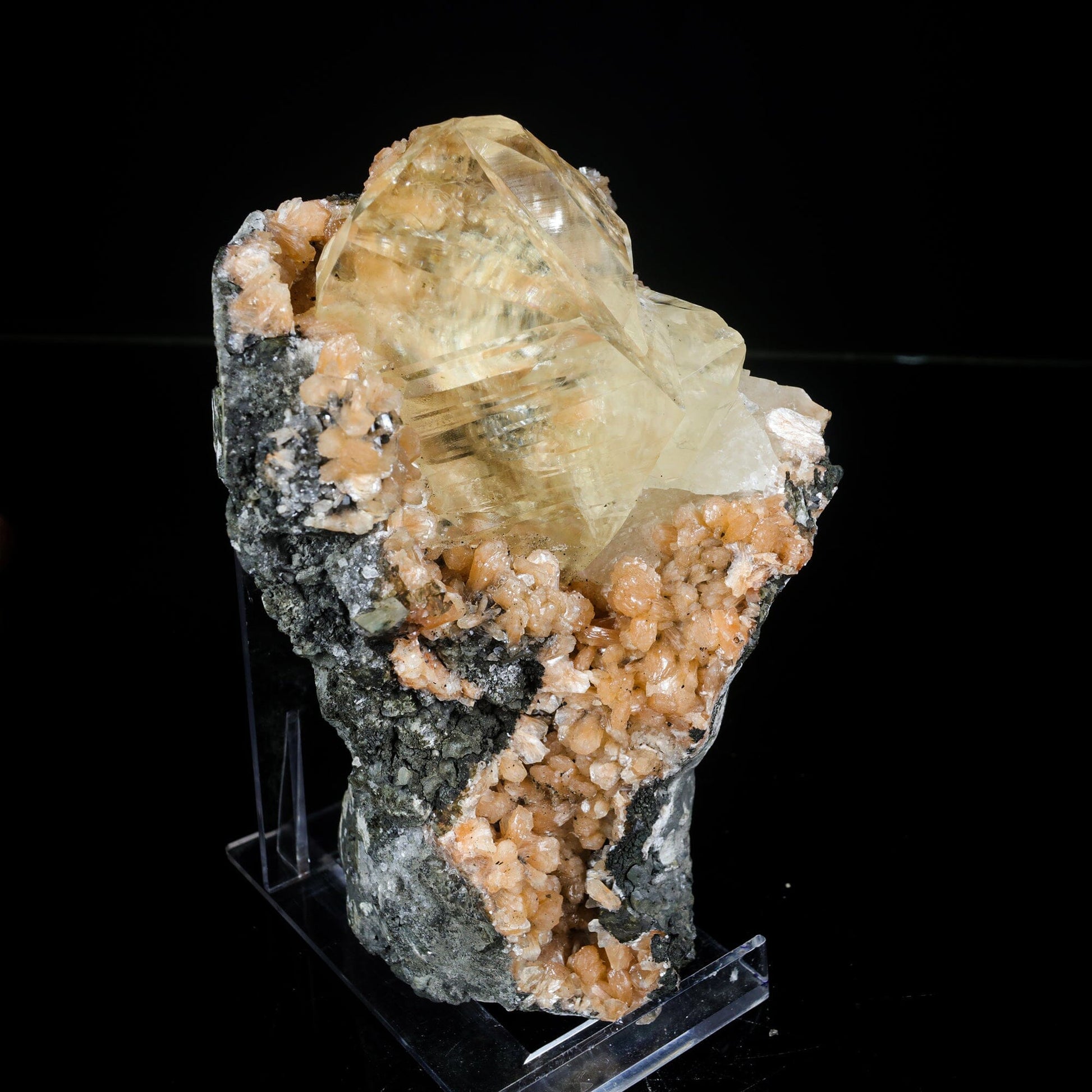 Extremely Rare Calcite with Stellerite Natural Mineral Specimen – Calcite