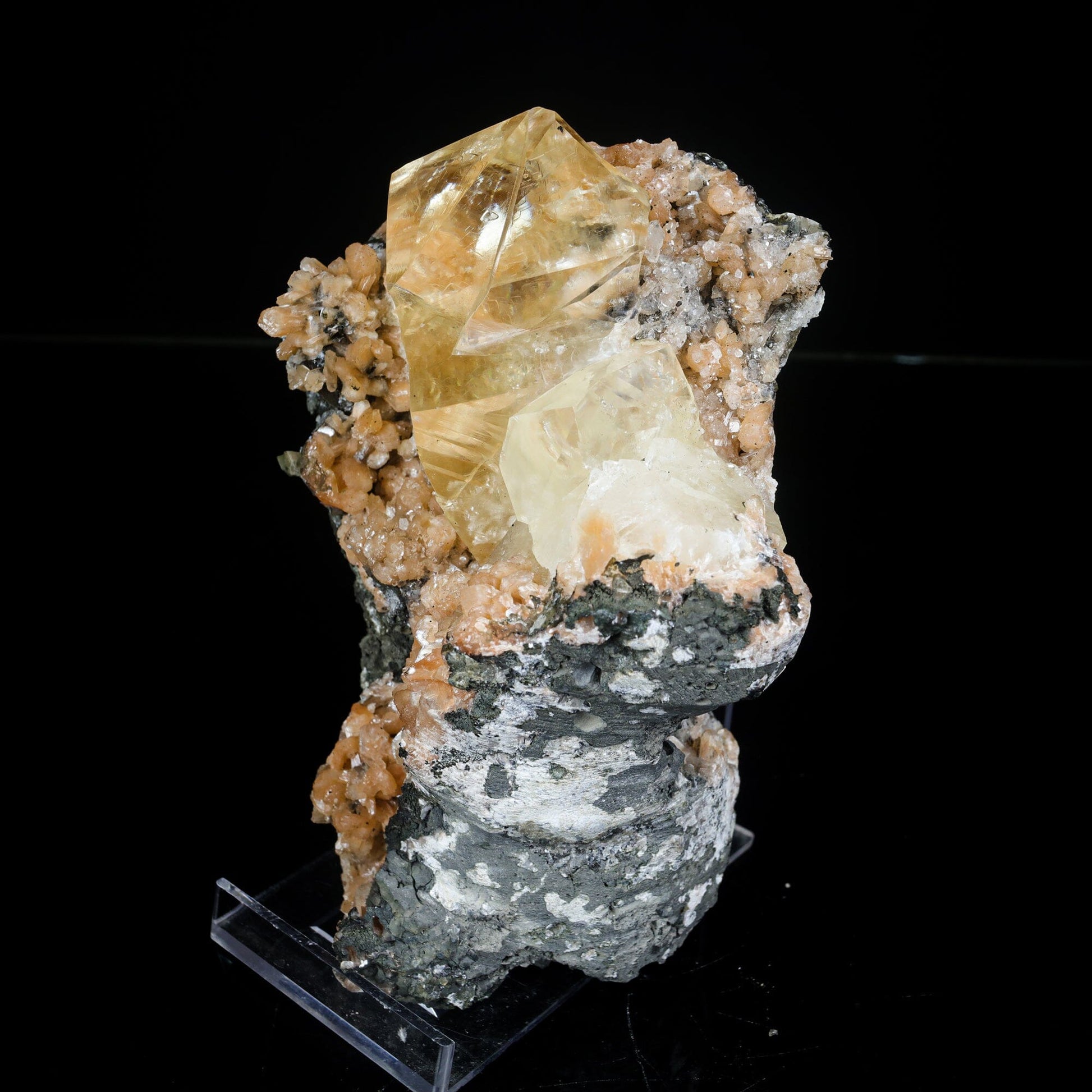 Extremely Rare Calcite with Stellerite Natural Mineral Specimen – Calcite