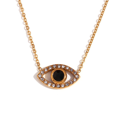 Eye of Protection (Evil Eye) - 18K Gold Plated, Waterproof CZ Necklace
