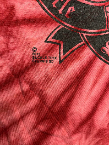 2012 Biker Black HIlls Sturgis Tie Dye T-shirt Bald Eagle L –