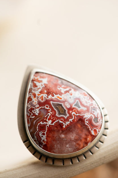 FIERY CRAZY LACE AGATE RING
