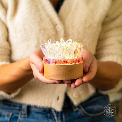 Quartz & Tourmaline Lamp of Blooming Tranquility