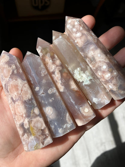 Flower Agate Point – Sakura Agate, 3.5”