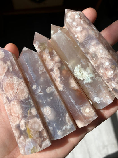 Flower Agate Point – Sakura Agate, 3.5”