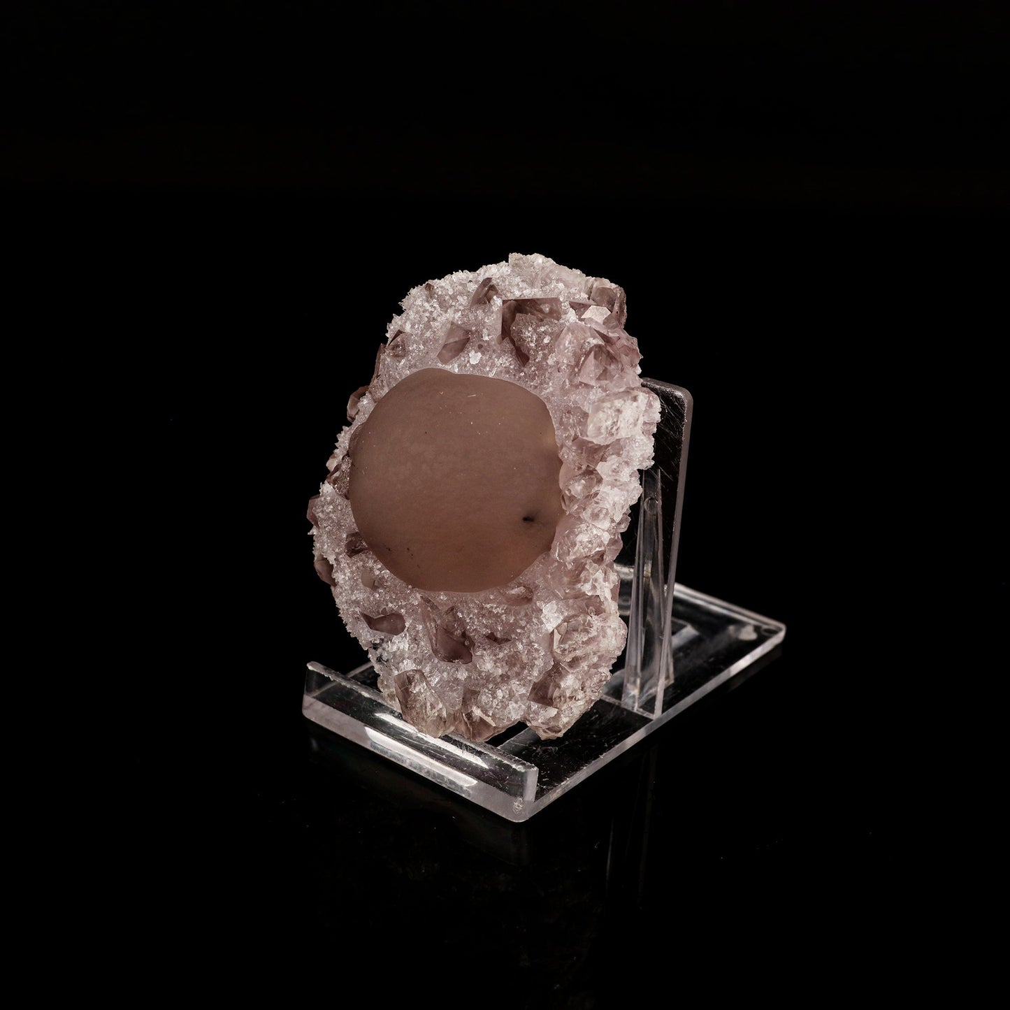 Fluorite ball on Amethyst Natural Mineral Specimen # B 6151 – Fluorite