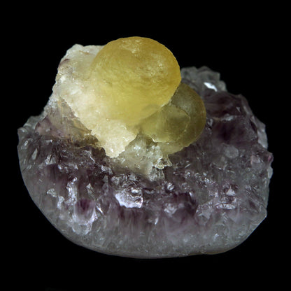Fluorite Botryoidal on Amethyst Natural Mineral Specimen # B 4888 – Fluorite