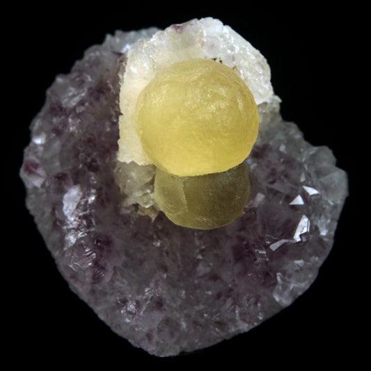 Fluorite Botryoidal on Amethyst Natural Mineral Specimen  # B 4888