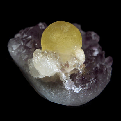 Fluorite Botryoidal on Amethyst Natural Mineral Specimen # B 4888 – Fluorite