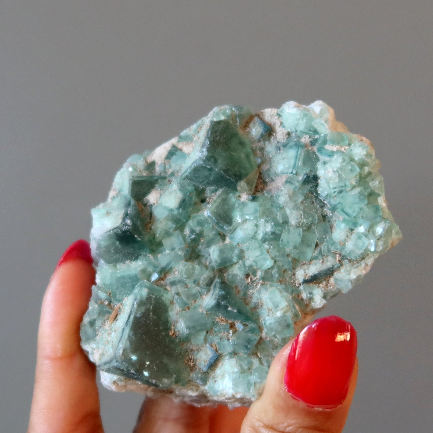 Green Fluorite Crystal Cluster | Natural Cubic Fluorite Specimen – Clusters