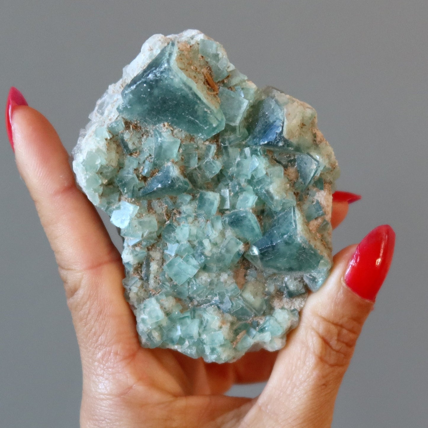 Green Fluorite Crystal Cluster | Natural Cubic Fluorite Specimen – Clusters