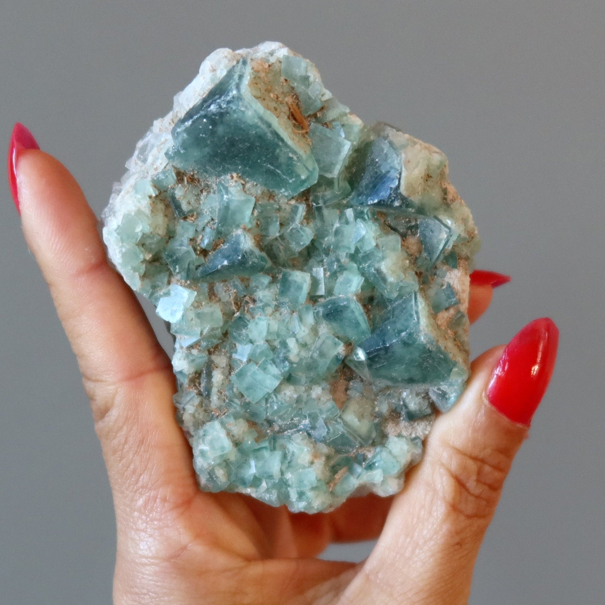 Green Fluorite Crystal Cluster | Natural Cubic Fluorite Specimen – Clusters