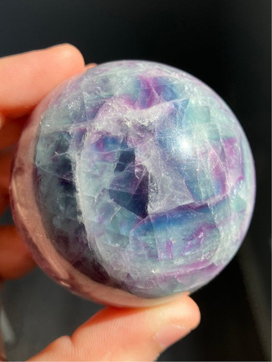 Pastel Rainbow Fluorite Sphere – 57mm Polished Crystal Ball