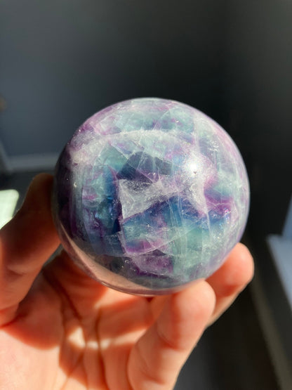 Pastel Rainbow Fluorite Sphere – 57mm Polished Crystal Ball