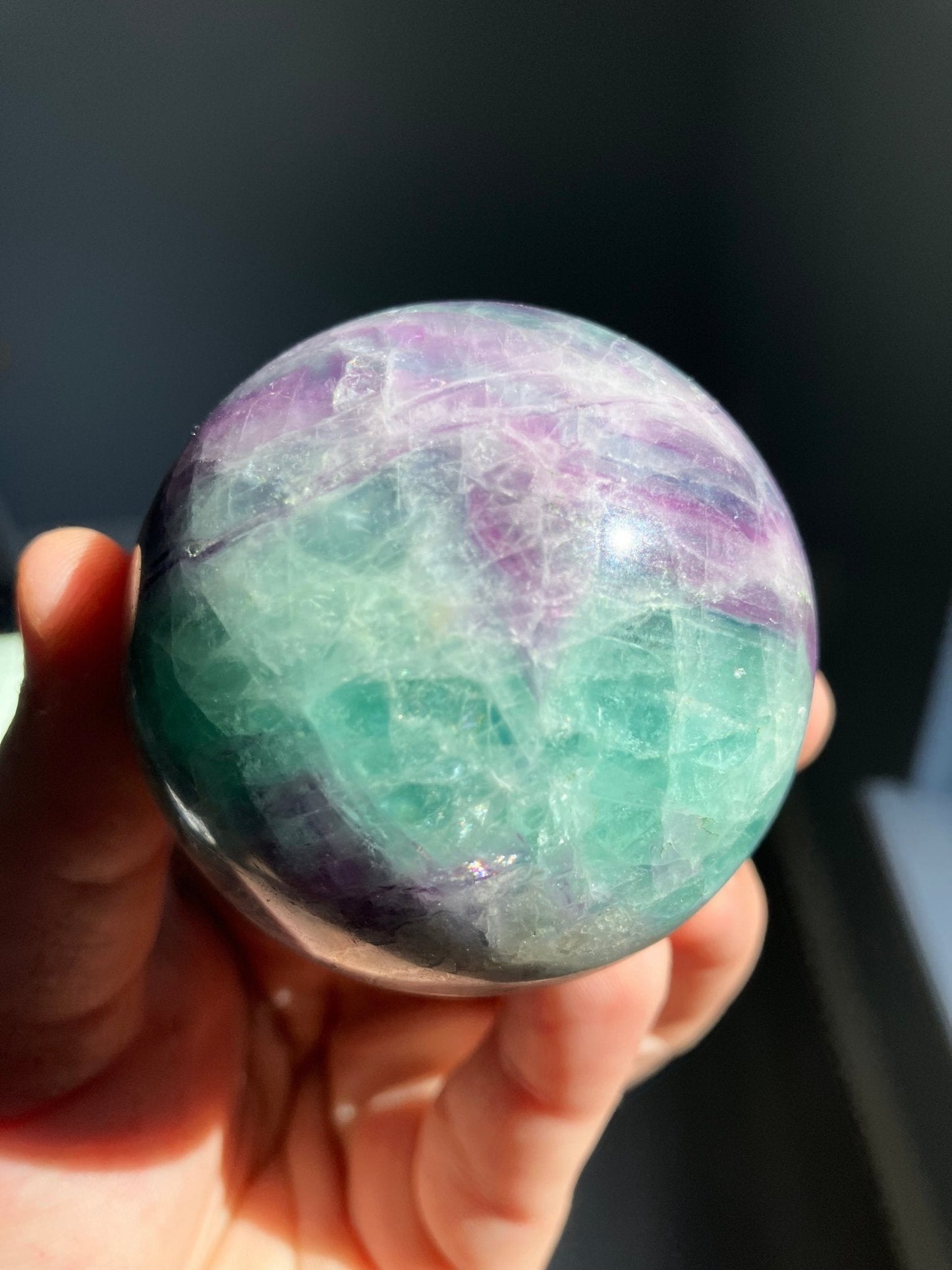 Pastel Rainbow Fluorite Sphere – 57mm Polished Crystal Ball