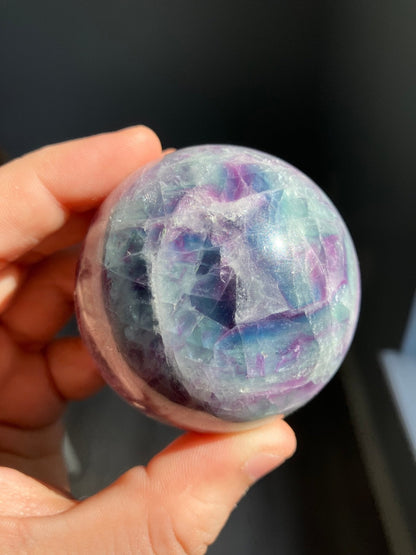 Pastel Rainbow Fluorite Sphere – 57mm Polished Crystal Ball