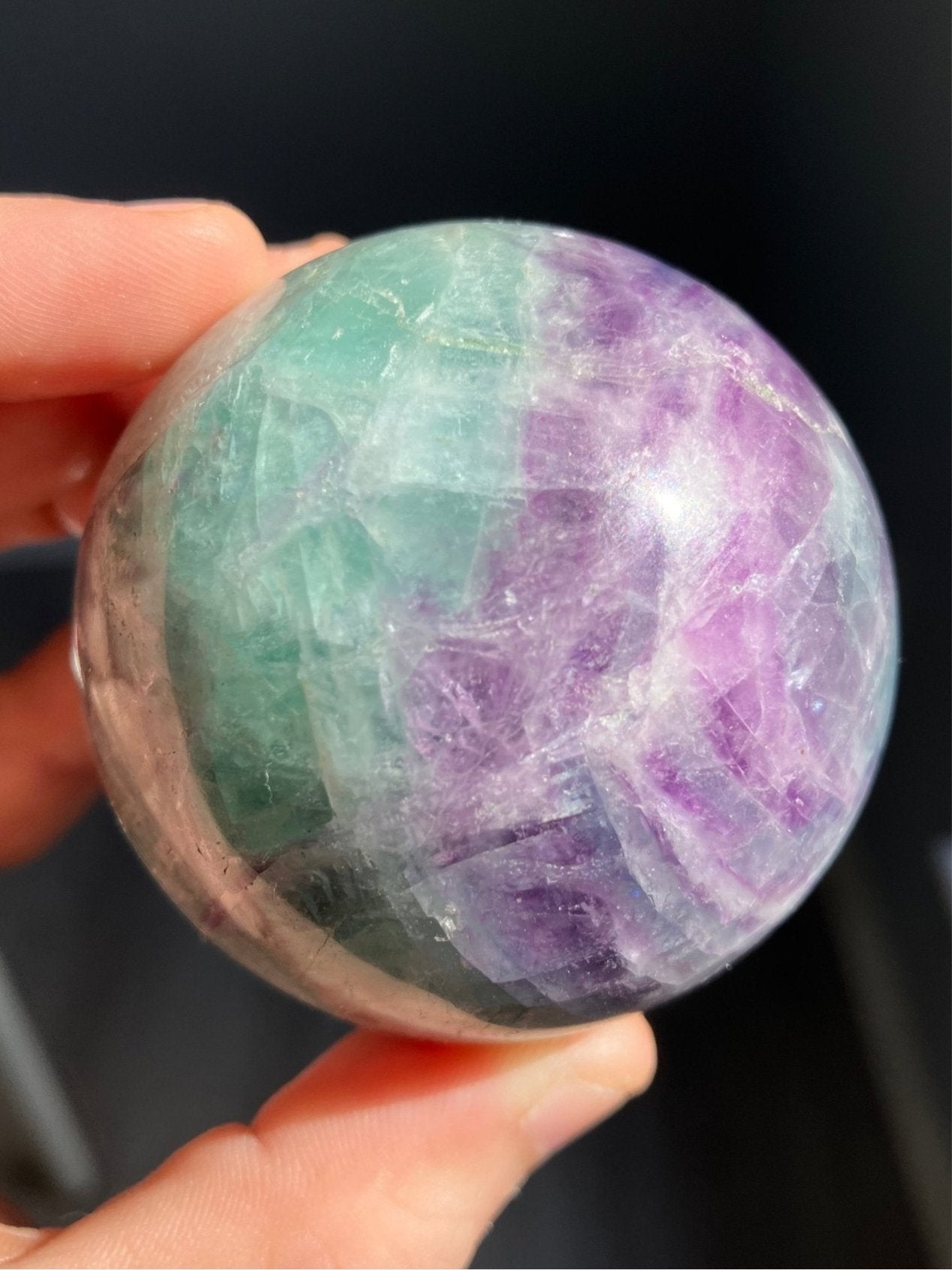 Pastel Rainbow Fluorite Sphere – 57mm Polished Crystal Ball