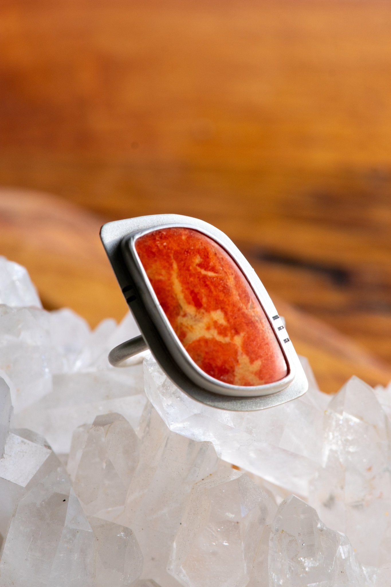 FOSSILIZED SPONGE CORAL RING