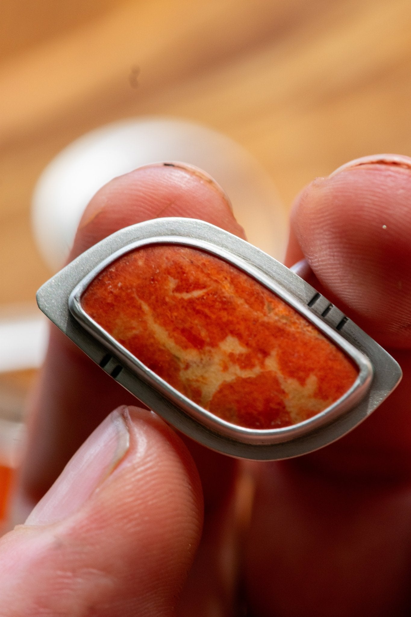 FOSSILIZED SPONGE CORAL RING