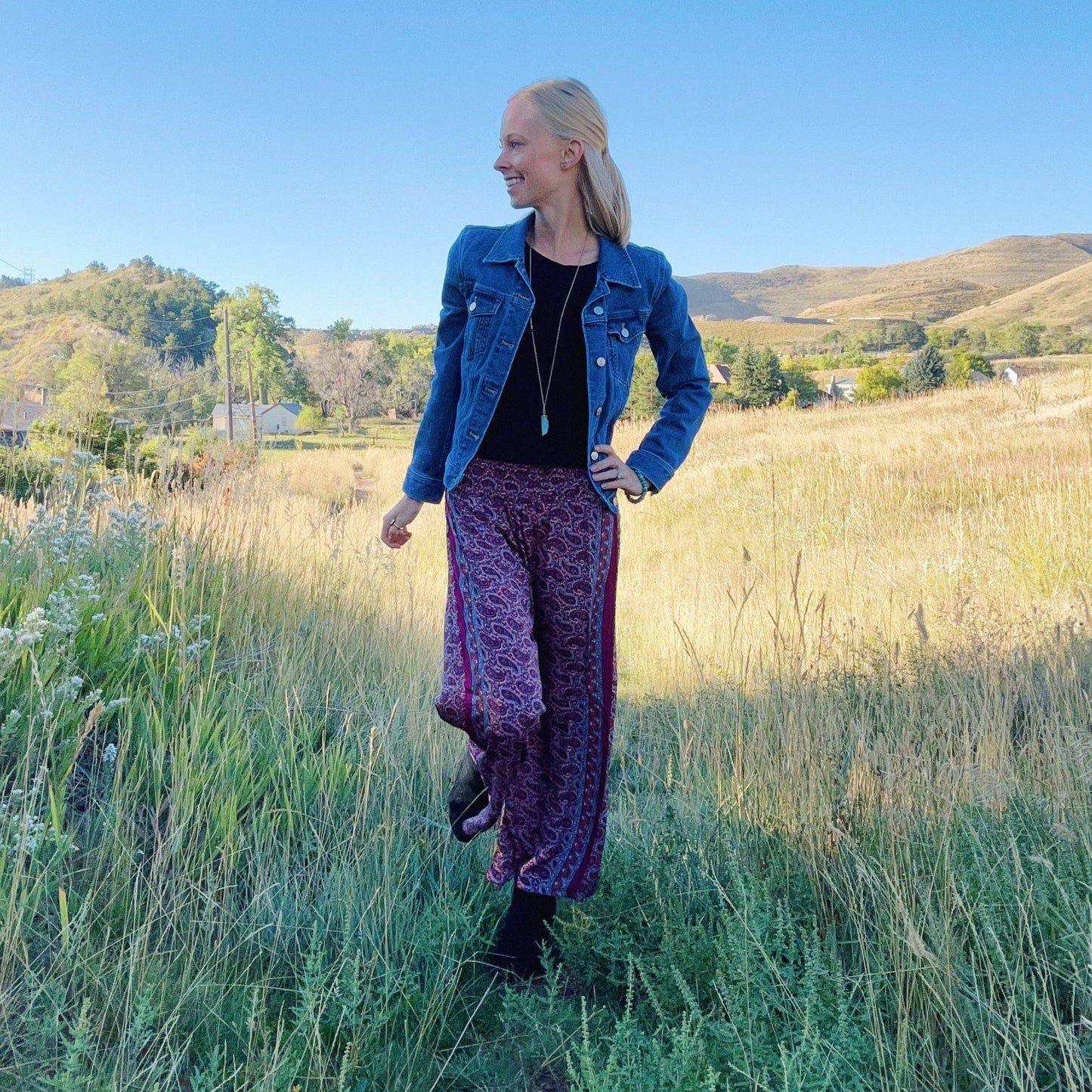 Free Spirit Wide-Leg Palazzo Pants with Pockets | Upcycled Boho – Clothing and Accessories