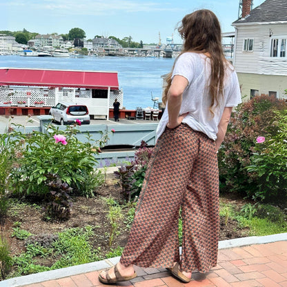 Free Spirit Wide-Leg Palazzo Pants with Pockets | Upcycled Boho – Clothing and Accessories