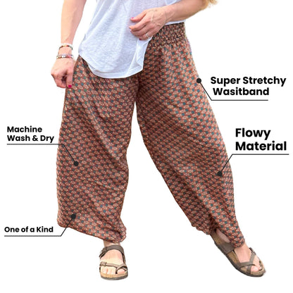 Free Spirit Wide-Leg Palazzo Pants with Pockets | Upcycled Boho – Clothing and Accessories
