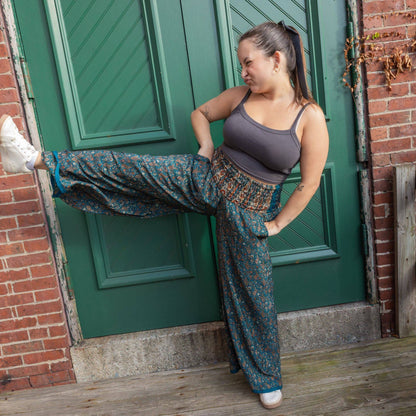 Free Spirit Wide-Leg Palazzo Pants with Pockets | Upcycled Boho – 14-32 Clothing and Accessories