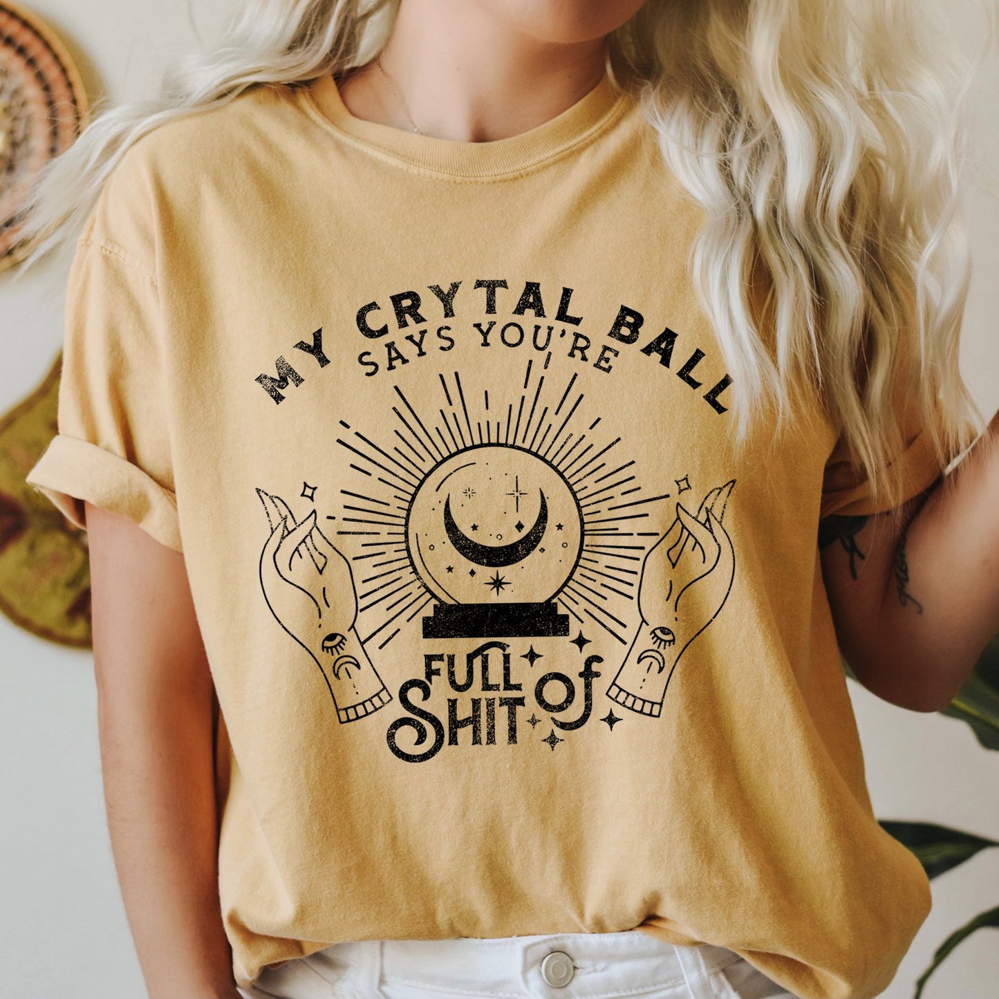 My Crystal Ball Says You're Full Of Shit Retro Halloween Comfort Colors Tshirt